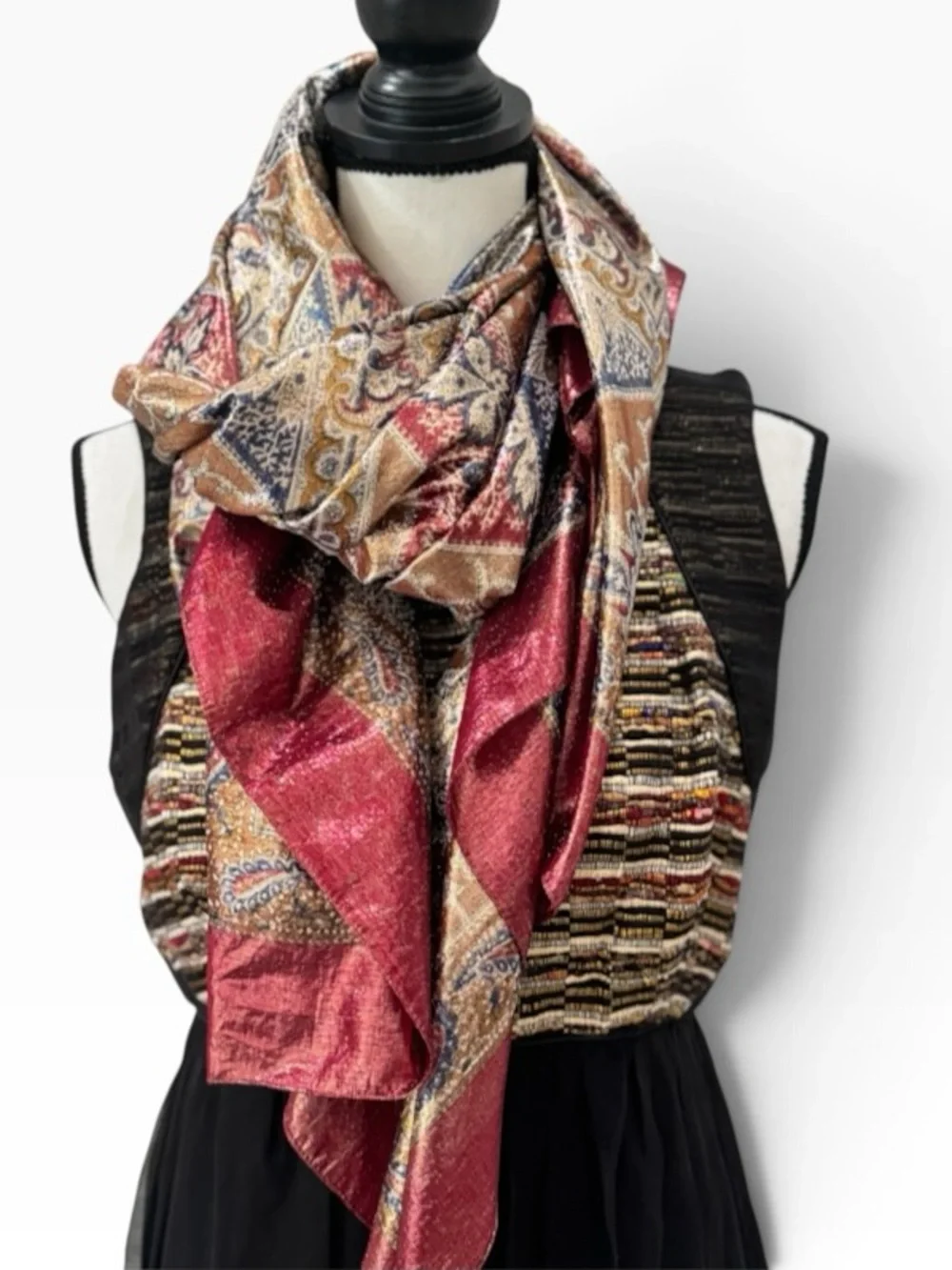 Extra Large Metallic Wrap Shall Scarf 55x52